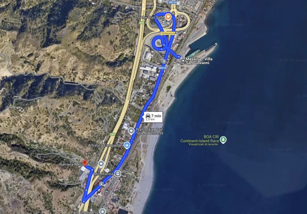 Come arrivare al centro tachigrafi di Messina